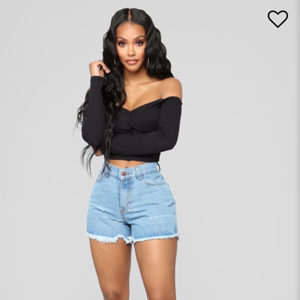 High waist denim shorts